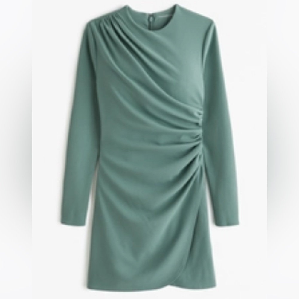 NWT Abercrombie sage green rouched dress